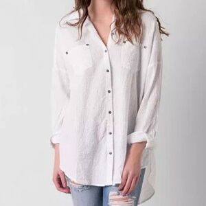 New✨ FREE PEOPLE Oversized Tunic Button Down Shirt (Sz L)
